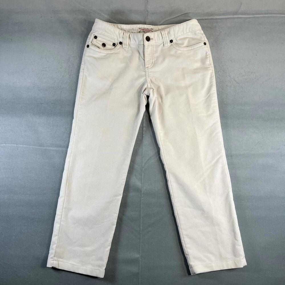 Vintage Y2K Aeropostale Corduroy Pants Womens 7/8 Short White Flap Pocket Indie